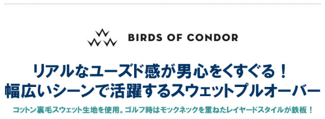 birds of condor Mサイズ　スウェット　ブラックウエア