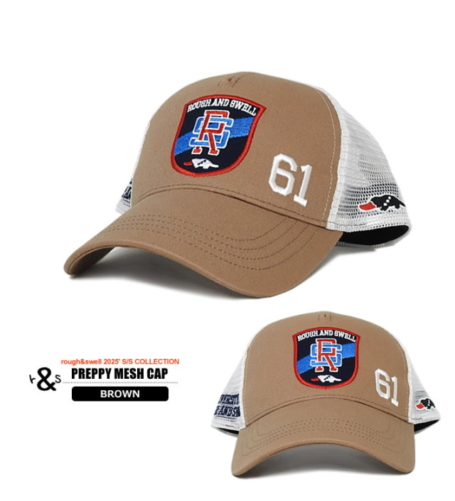 ②rough&swell ラフアンドスウェル ゴルフ メッシュキャップ 帽子 rough&swell［ラフアンドスウェル］PREPPY MESH CAP/メッシュ