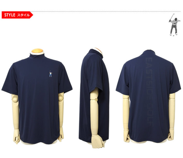 Eastside Golfメンズゴルフウェアトップス イーストサイドゴルフ Tシャツ 白 コットン100％ ロゴ刺しゅう