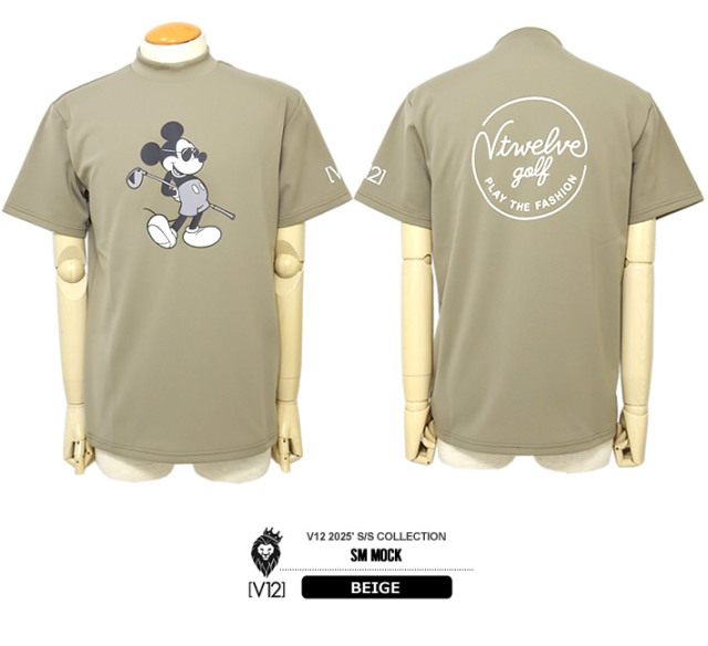 美品　V12 ヴィトゥエルヴ　半袖モックネックシャツ V12 ヴィトゥエルブ ゴルフモックネック 半袖シャツ ゴルフ