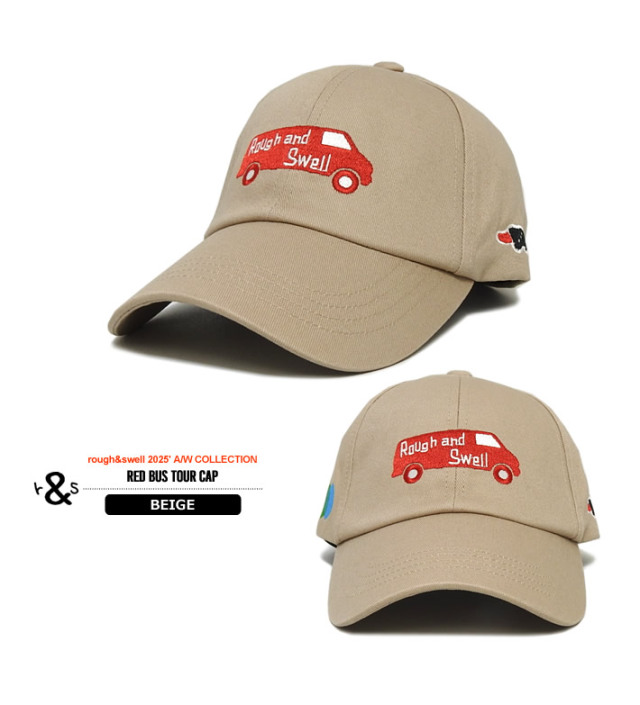 rough&swell［ラフアンドスウェル］RED BUS TOUR CAP/BBキャップ