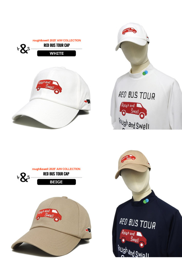 rough&swell［ラフアンドスウェル］RED BUS TOUR CAP/BBキャップ